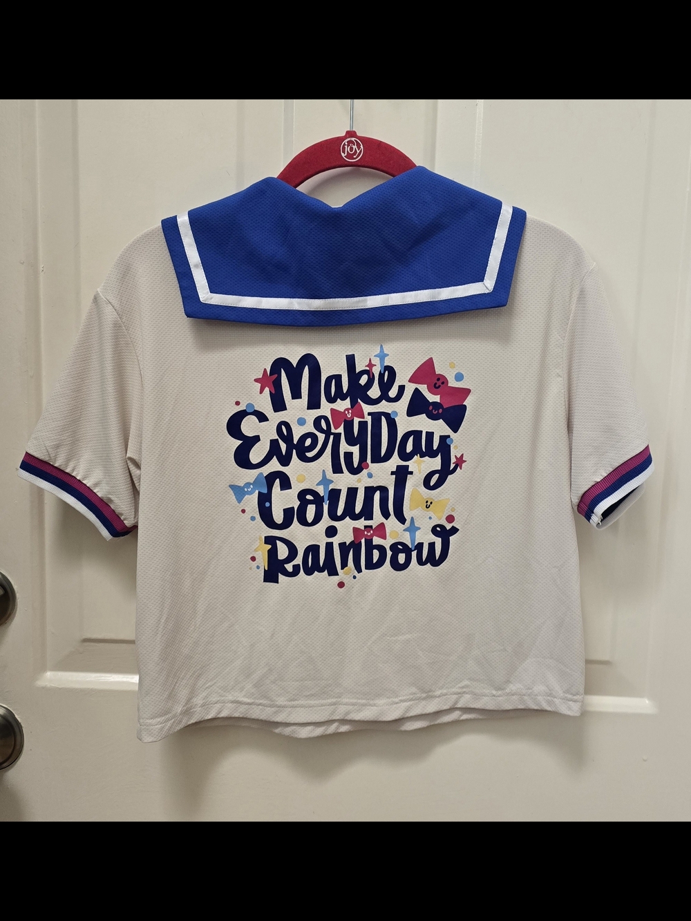 Make Every Day Count Rainbow Graphic Women's Blouse - Navy & Multicolor - Picture 3 of 11